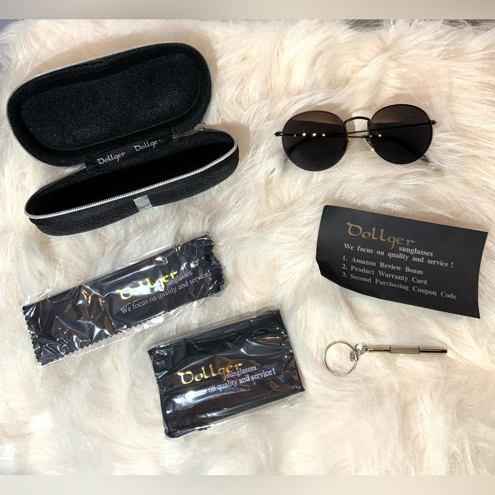 Brand new Dollager Sunglasses with case and accessories
